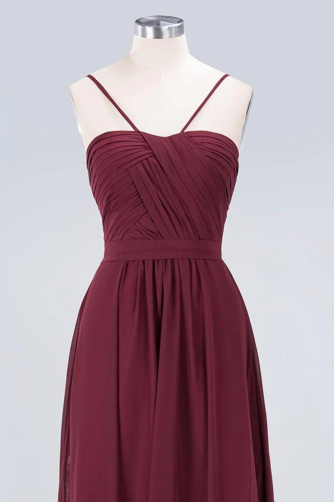 Spaghetti-Straps Backless Bridesmaid Dress  Ruffles Chiffon Wedding Party Dress - Image 4